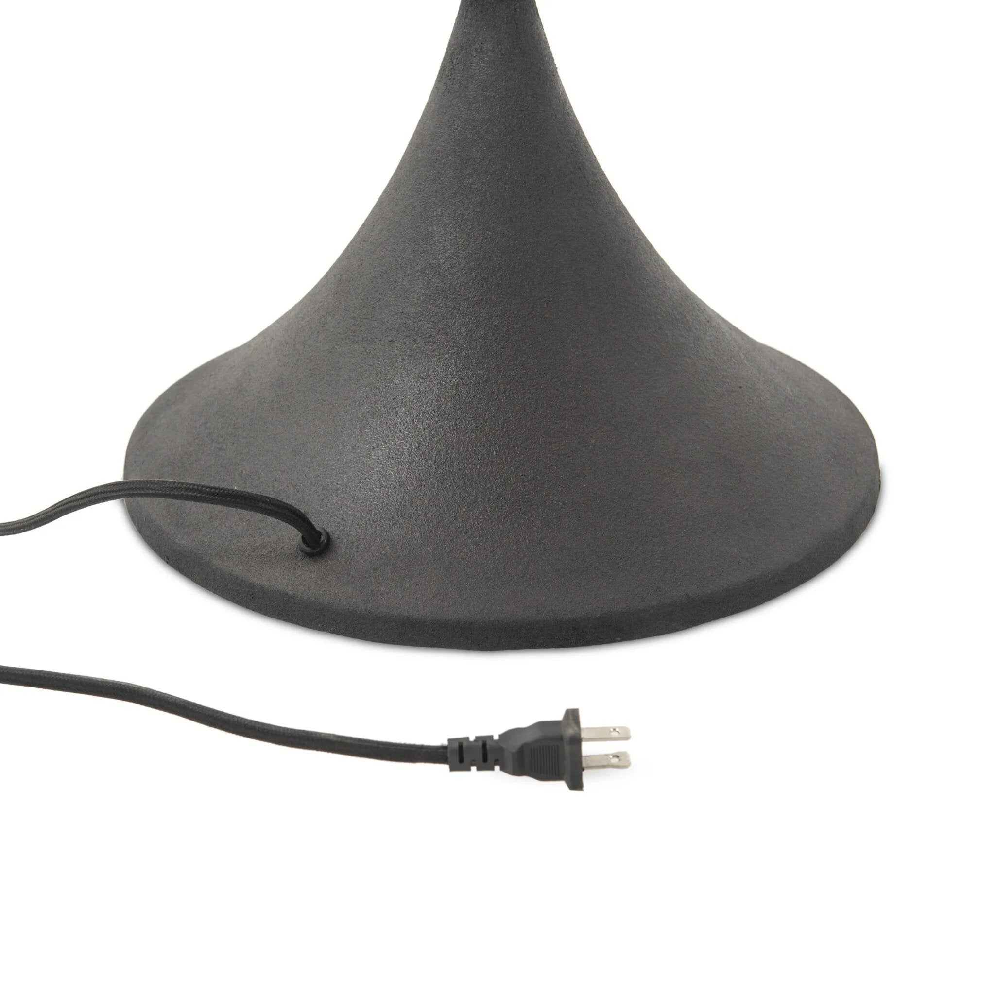 Textures and deep hues unite for this floor lamp's beautiful glow. The scalloped shade features a dark canvas exterior covering an antiqued brass interior, and wrought iron pull chains adjust each lightbulb in Baroque-era form Amethyst Home provides interior design, new home construction design consulting, vintage area rugs, and lighting in the Park City metro area.
