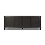 Large cylinder framework defines this oak sideboard with a warm oak finish. Curved lines add softness, while delicate hardwar