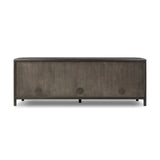 Large cylinder framework defines this oak sideboard with a warm oak finish. Curved lines add softness, while delicate hardwar