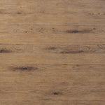 Made from weathered oak, simple lines and a light, rustic finish play up the natural beauty of this double pedestal dining table Amethyst Home provides interior design, new home construction design consulting, vintage area rugs, and lighting in the San Diego metro area.