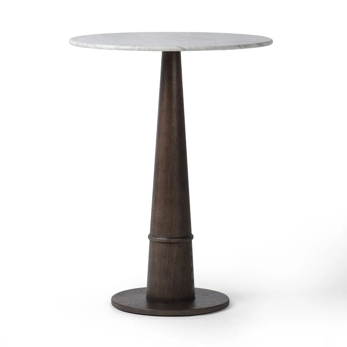 Featuring Goetz Honed White Marble Bar Table by Four Hands at Amethyst Home. For this fresh take on traditional tulip shaping, a solid oak base pairs with a solid marble tabletop. Perfectly sized for the bar.
Overall Dimensions: 32.0" L x 32.0 " W x 42.5" H
Collection: AllstonColors: Honed White Marble, Brown OakMaterials: Solid Marble, Solid OakWeight: . Amethyst Home provides interior design, new home construction design consulting, vintage area rugs, and lighting in the Laguna Beach metro area.