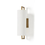 Featuring Gordon Aged Brass Iron Sconces Sconce by Four Hands at Amethyst Home. Featuring a single, elongated linen shade, this sconce gracefully diffuses light and is mounted on a streamlined aged brass frame for a sleek, contemporary look.
Overall Dimensions: 7.75" L x 6.0" W x 21.0" H
Collection: CamdenColors: Aged Brass Iron, Black CordMaterials: Iron,. Amethyst Home provides interior design, new home construction design consulting, vintage area rugs, and lighting in the Washington metro area.