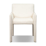 A bold dining chair design inspired by Italian modernism. The wide format that contrasts slimmer chamfered legs leaving airiness underneath. The result: A beautiful balance of scale. Soft, easy to clean and free of PFAS, Crypton® performance fabric is specially engineered for protection against stains, moisture and odor. Amethyst Home provides interior design, new home construction design consulting, vintage area rugs, and lighting in the Houston metro area.