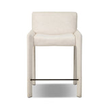 A bold design inspired by Italian modernism. Made from Crypton® performance fabric, with a wide format that contrasts slimmer chamfered legs and a thin metal footrest. The result: A beautiful balance of scale, perfectly sized for the counter. Amethyst Home provides interior design, new home construction design consulting, vintage area rugs, and lighting in the Houston metro area.