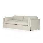 Featuring Habitat Bennett Moon Sofa by Four Hands at Amethyst Home. A slipcovered sofa made for modern living. Shelter arms and big, pillow-inspired cushions are covered in a durable comfortable fabric prime for lounging. Performance fabrics are specially created to withstand spills, stains, high traffic and wear, ensuring long-term comfort and unmatched d. Amethyst Home provides interior design, new home construction design consulting, vintage area rugs, and lighting in the Alpharetta metro area.