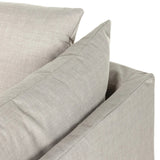 Featuring Habitat Bennett Moon Sofa by Four Hands at Amethyst Home. A slipcovered sofa made for modern living. Shelter arms and big, pillow-inspired cushions are covered in a durable comfortable fabric prime for lounging. Performance fabrics are specially created to withstand spills, stains, high traffic and wear, ensuring long-term comfort and unmatched dura. Amethyst Home provides interior design, new home construction design consulting, vintage area rugs, and lighting in the Seattle metro area.