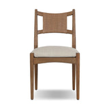 A curved back wrapped and textural woven paper cord take this everyday dining chair to new heights. FSC®-certified teak frames a tightly woven seat for a clean, monochromatic look. Cover or store inside during inclement weather and when not in use. Amethyst Home provides interior design, new home construction design consulting, vintage area rugs, and lighting in the Newport Beach metro area.