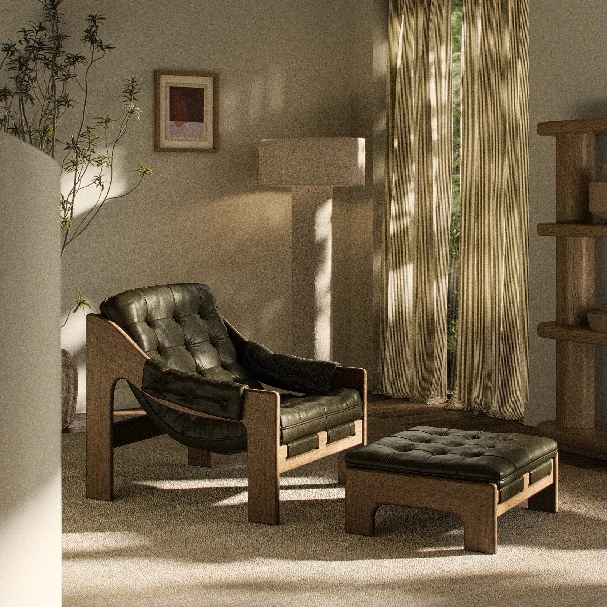 Halston Chair With Ottoma Amethyst Home provides interior design, new home construction design consulting, vintage area rugs, and lighting in the Park City metro area.