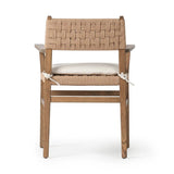 Featuring Hamlin Dover Crescent Dining Armchair With Cushion by Four Hands at Amethyst Home. The Hamlin Dover Crescent Dining Armchair is designed for ultimate comfort and style. With its cushioned seat and stylish arm rests, this chair provides the perfect seating option for any dining table. Add a touch of elegance to your dining experience with this con. Amethyst Home provides interior design, new home construction design consulting, vintage area rugs, and lighting in the Des Moines metro area.