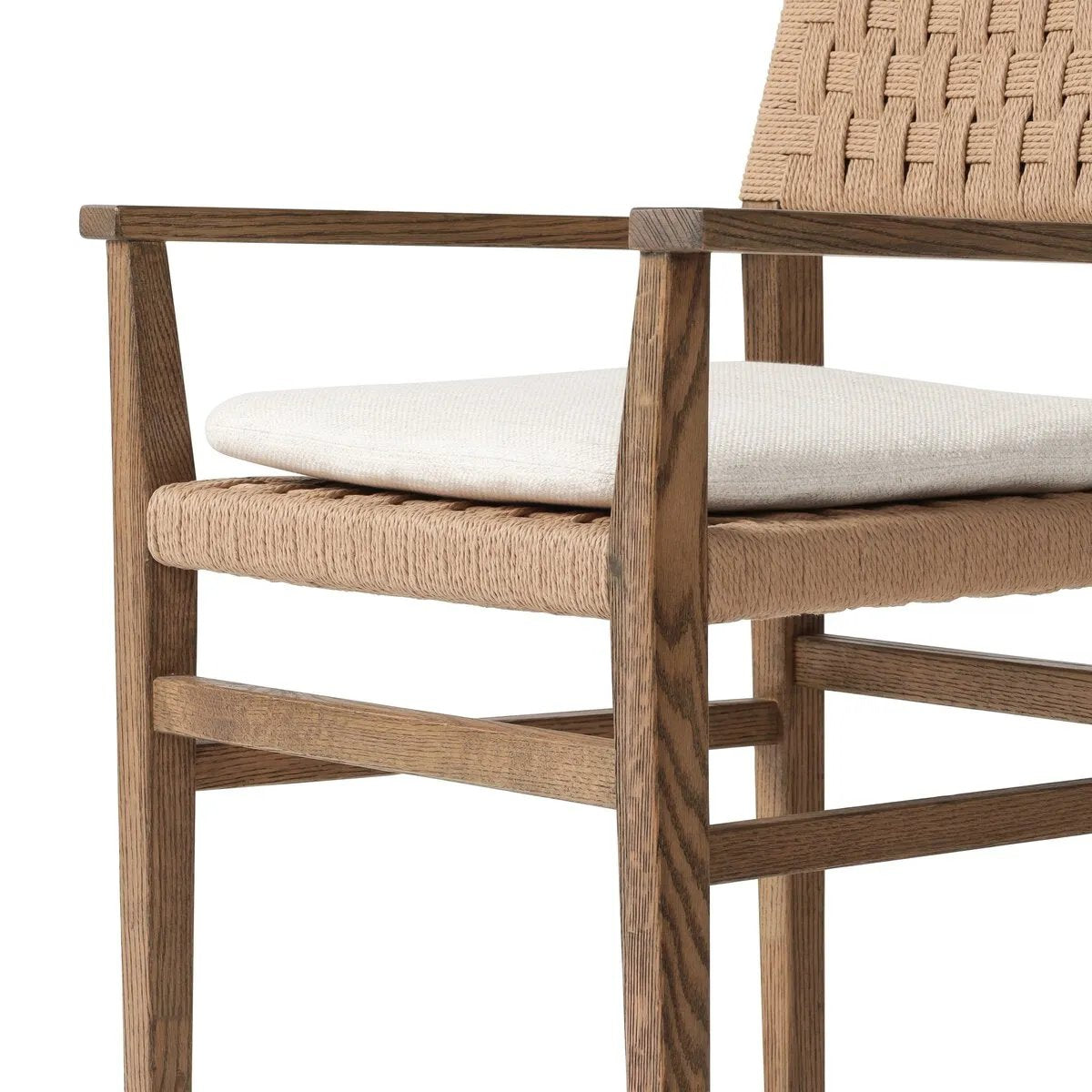 Featuring Hamlin Dover Crescent Dining Armchair With Cushion by Four Hands at Amethyst Home. The Hamlin Dover Crescent Dining Armchair is designed for ultimate comfort and style. With its cushioned seat and stylish arm rests, this chair provides the perfect seating option for any dining table. Add a touch of elegance to your dining experience with this cont. Amethyst Home provides interior design, new home construction design consulting, vintage area rugs, and lighting in the San Diego metro area.