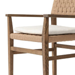 Featuring Hamlin Dover Crescent Dining Armchair With Cushion by Four Hands at Amethyst Home. The Hamlin Dover Crescent Dining Armchair is designed for ultimate comfort and style. With its cushioned seat and stylish arm rests, this chair provides the perfect seating option for any dining table. Add a touch of elegance to your dining experience with this cont. Amethyst Home provides interior design, new home construction design consulting, vintage area rugs, and lighting in the San Diego metro area.