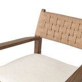 Featuring Hamlin Dover Crescent Dining Armchair With Cushion by Four Hands at Amethyst Home. The Hamlin Dover Crescent Dining Armchair is designed for ultimate comfort and style. With its cushioned seat and stylish arm rests, this chair provides the perfect seating option for any dining table. Add a touch of elegance to your dining experience with this contempo. Amethyst Home provides interior design, new home construction design consulting, vintage area rugs, and lighting in the Tampa metro area.