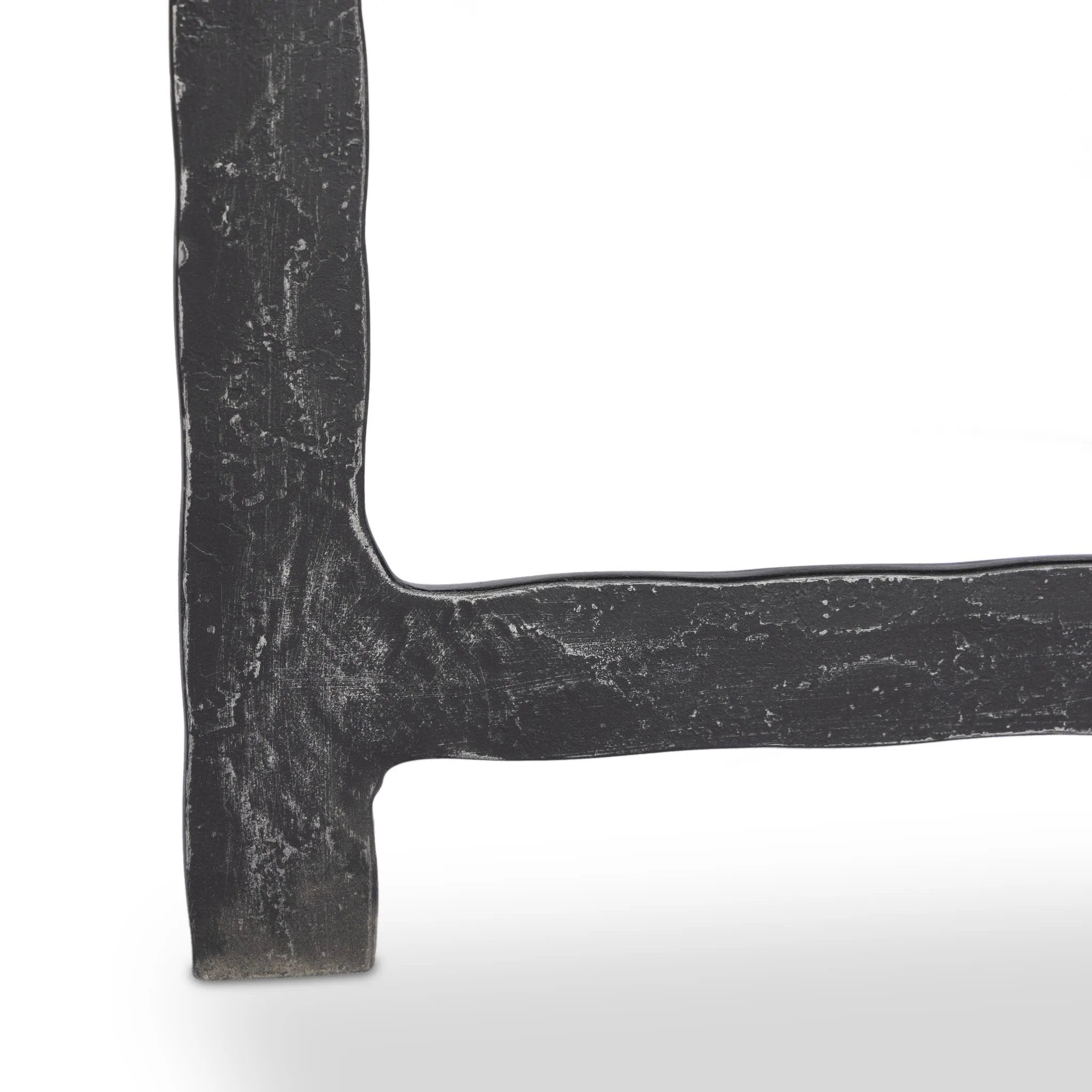 Featuring Hammered Charcoal Marble Iron End Table by Four Hands at Amethyst Home. An open, hand-hammered base of black iron supports a squared top of charcoal marble, for a beautifully streamlined look with rustic vibes.Overall Dimensions: 24.00"w x 24.00"d x 22.25"hWeight : 89.90 lbsMaterials: Solid Marble, Iron, Engineered Hardwood. Amethyst Home provides interior design, new home construction design consulting, vintage area rugs, and lighting in the Calabasas metro area.