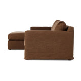 Featuring Hampton Antwerp Cafe 2-Piece Left Chaise Slipcover Sectional by Four Hands at Amethyst Home. Proudly built by American makers using US-sourced materials and mechanisms. This slipcovered sectional features clean track arms for a classic, traditional look, PFAS-free performance fabric, and feather filling for a plush sit. Slipcovered styles are . Amethyst Home provides interior design, new home construction design consulting, vintage area rugs, and lighting in the Newport Beach metro area.