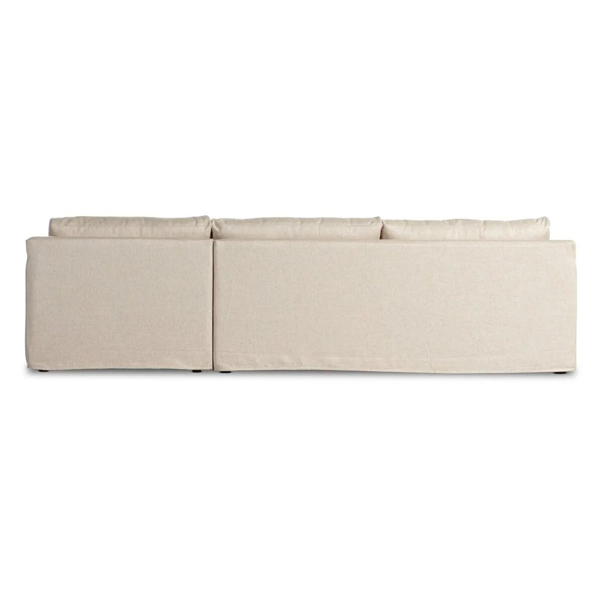 Featuring Hampton Evere Creme 2-Piece Right Chaise Slipcover Sectional by Four Hands at Amethyst Home. Proudly built by American makers using US-sourced materials and mechanisms. This slipcovered sectional features clean track arms for a classic, traditional look, PFAS-free performance fabric, and feather filling for a plush sit. Slipcovered styles are ful. Amethyst Home provides interior design, new home construction design consulting, vintage area rugs, and lighting in the Alpharetta metro area.