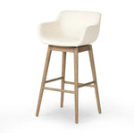 Featuring Hannah Kerbey Ivory Swivel Bar + Counter Stool by Four Hands at Amethyst Home. BarOverall Dimensions: 21.75"w x 20.50"d x 40.75"hWeight: 23.81 lbsCounterOverall Dimensions: 21.75"w x 20.50"d x 36.75"hWeight: 21.61 lbsMaterials: 96% Polyester, 4% Acrylic, Solid Ash, Poplar Plywood. Amethyst Home provides interior design, new home construction design consulting, vintage area rugs, and lighting in the Alpharetta metro area.