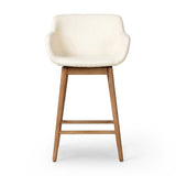 Featuring Hannah Kerbey Ivory Swivel Bar + Counter Stool by Four Hands at Amethyst Home. BarOverall Dimensions: 21.75"w x 20.50"d x 40.75"hWeight: 23.81 lbsCounterOverall Dimensions: 21.75"w x 20.50"d x 36.75"hWeight: 21.61 lbsMaterials: 96% Polyester, 4% Acrylic, Solid Ash, Poplar Plywood. Amethyst Home provides interior design, new home construction design consulting, vintage area rugs, and lighting in the Austin metro area.