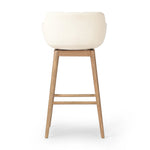 Featuring Hannah Kerbey Ivory Swivel Bar + Counter Stool by Four Hands at Amethyst Home. BarOverall Dimensions: 21.75"w x 20.50"d x 40.75"hWeight: 23.81 lbsCounterOverall Dimensions: 21.75"w x 20.50"d x 36.75"hWeight: 21.61 lbsMaterials: 96% Polyester, 4% Acrylic, Solid Ash, Poplar Plywood. Amethyst Home provides interior design, new home construction design consulting, vintage area rugs, and lighting in the Boston metro area.