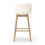 Featuring Hannah Kerbey Ivory Swivel Bar + Counter Stool by Four Hands at Amethyst Home. BarOverall Dimensions: 21.75"w x 20.50"d x 40.75"hWeight: 23.81 lbsCounterOverall Dimensions: 21.75"w x 20.50"d x 36.75"hWeight: 21.61 lbsMaterials: 96% Polyester, 4% Acrylic, Solid Ash, Poplar Plywood. Amethyst Home provides interior design, new home construction design consulting, vintage area rugs, and lighting in the Boston metro area.