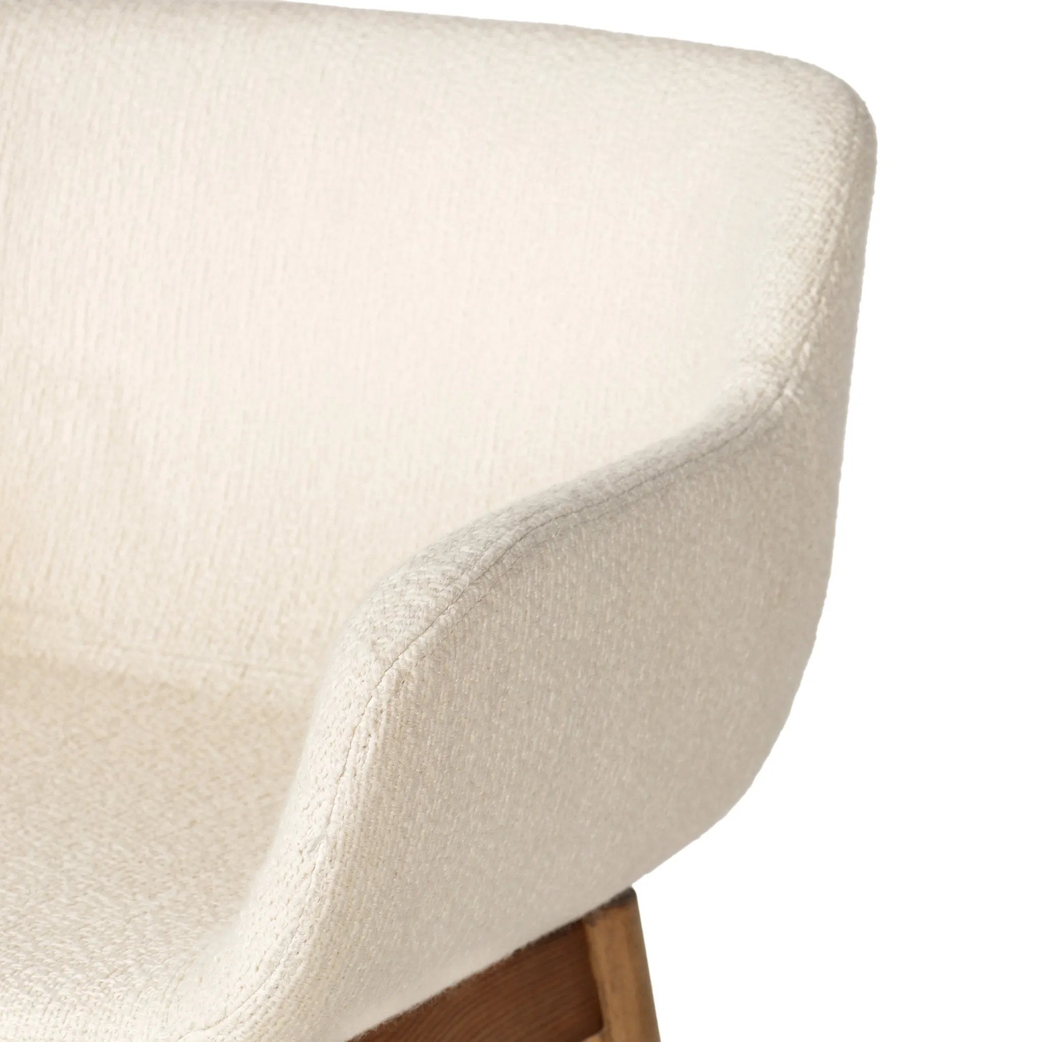 Featuring Hannah Kerbey Ivory Swivel Bar + Counter Stool by Four Hands at Amethyst Home. BarOverall Dimensions: 21.75"w x 20.50"d x 40.75"hWeight: 23.81 lbsCounterOverall Dimensions: 21.75"w x 20.50"d x 36.75"hWeight: 21.61 lbsMaterials: 96% Polyester, 4% Acrylic, Solid Ash, Poplar Plywood. Amethyst Home provides interior design, new home construction design consulting, vintage area rugs, and lighting in the Charlotte metro area.