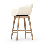 Featuring Hannah Kerbey Ivory Swivel Bar + Counter Stool by Four Hands at Amethyst Home. BarOverall Dimensions: 21.75"w x 20.50"d x 40.75"hWeight: 23.81 lbsCounterOverall Dimensions: 21.75"w x 20.50"d x 36.75"hWeight: 21.61 lbsMaterials: 96% Polyester, 4% Acrylic, Solid Ash, Poplar Plywood. Amethyst Home provides interior design, new home construction design consulting, vintage area rugs, and lighting in the Des Moines metro area.