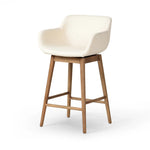 Featuring Hannah Kerbey Ivory Swivel Bar + Counter Stool by Four Hands at Amethyst Home. BarOverall Dimensions: 21.75"w x 20.50"d x 40.75"hWeight: 23.81 lbsCounterOverall Dimensions: 21.75"w x 20.50"d x 36.75"hWeight: 21.61 lbsMaterials: 96% Polyester, 4% Acrylic, Solid Ash, Poplar Plywood. Amethyst Home provides interior design, new home construction design consulting, vintage area rugs, and lighting in the Miami metro area.