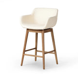 Featuring Hannah Kerbey Ivory Swivel Bar + Counter Stool by Four Hands at Amethyst Home. BarOverall Dimensions: 21.75"w x 20.50"d x 40.75"hWeight: 23.81 lbsCounterOverall Dimensions: 21.75"w x 20.50"d x 36.75"hWeight: 21.61 lbsMaterials: 96% Polyester, 4% Acrylic, Solid Ash, Poplar Plywood. Amethyst Home provides interior design, new home construction design consulting, vintage area rugs, and lighting in the Miami metro area.