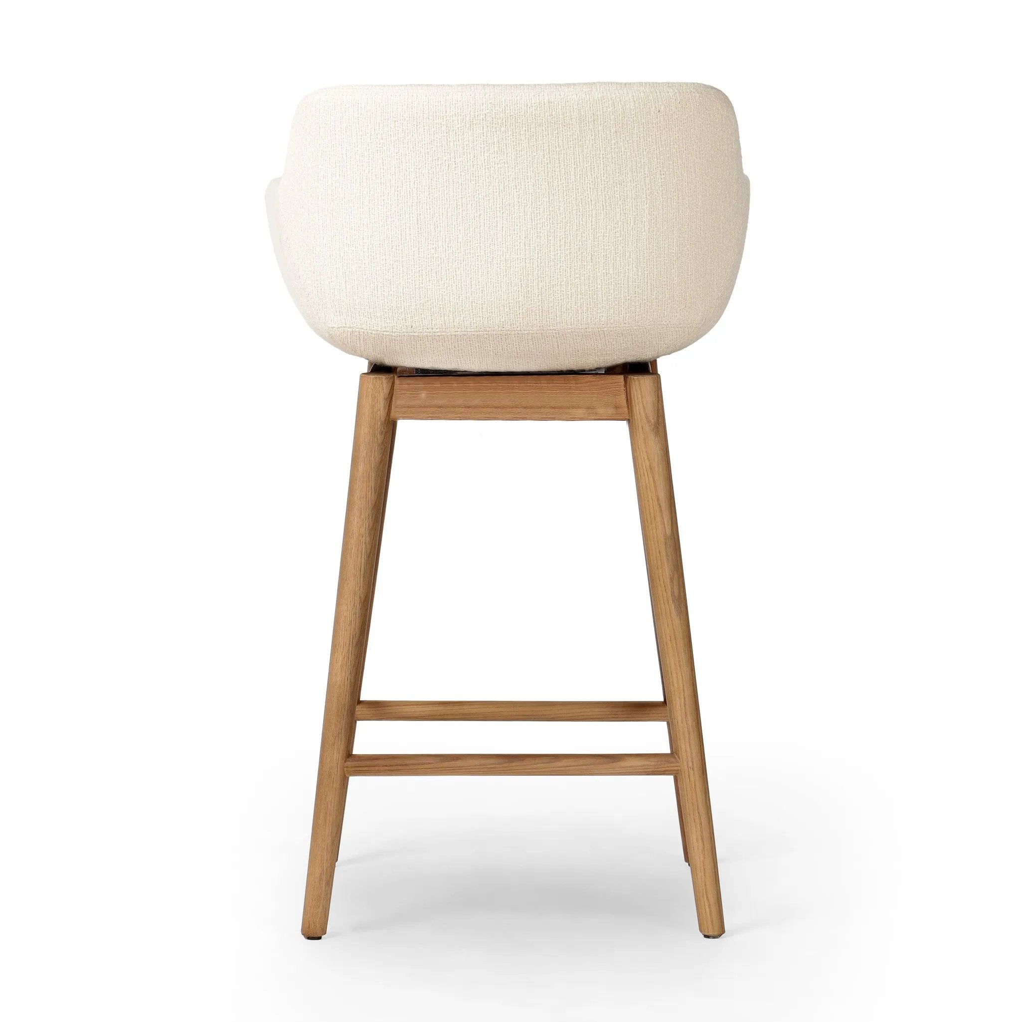 Featuring Hannah Kerbey Ivory Swivel Bar + Counter Stool by Four Hands at Amethyst Home. BarOverall Dimensions: 21.75"w x 20.50"d x 40.75"hWeight: 23.81 lbsCounterOverall Dimensions: 21.75"w x 20.50"d x 36.75"hWeight: 21.61 lbsMaterials: 96% Polyester, 4% Acrylic, Solid Ash, Poplar Plywood. Amethyst Home provides interior design, new home construction design consulting, vintage area rugs, and lighting in the Nashville metro area.