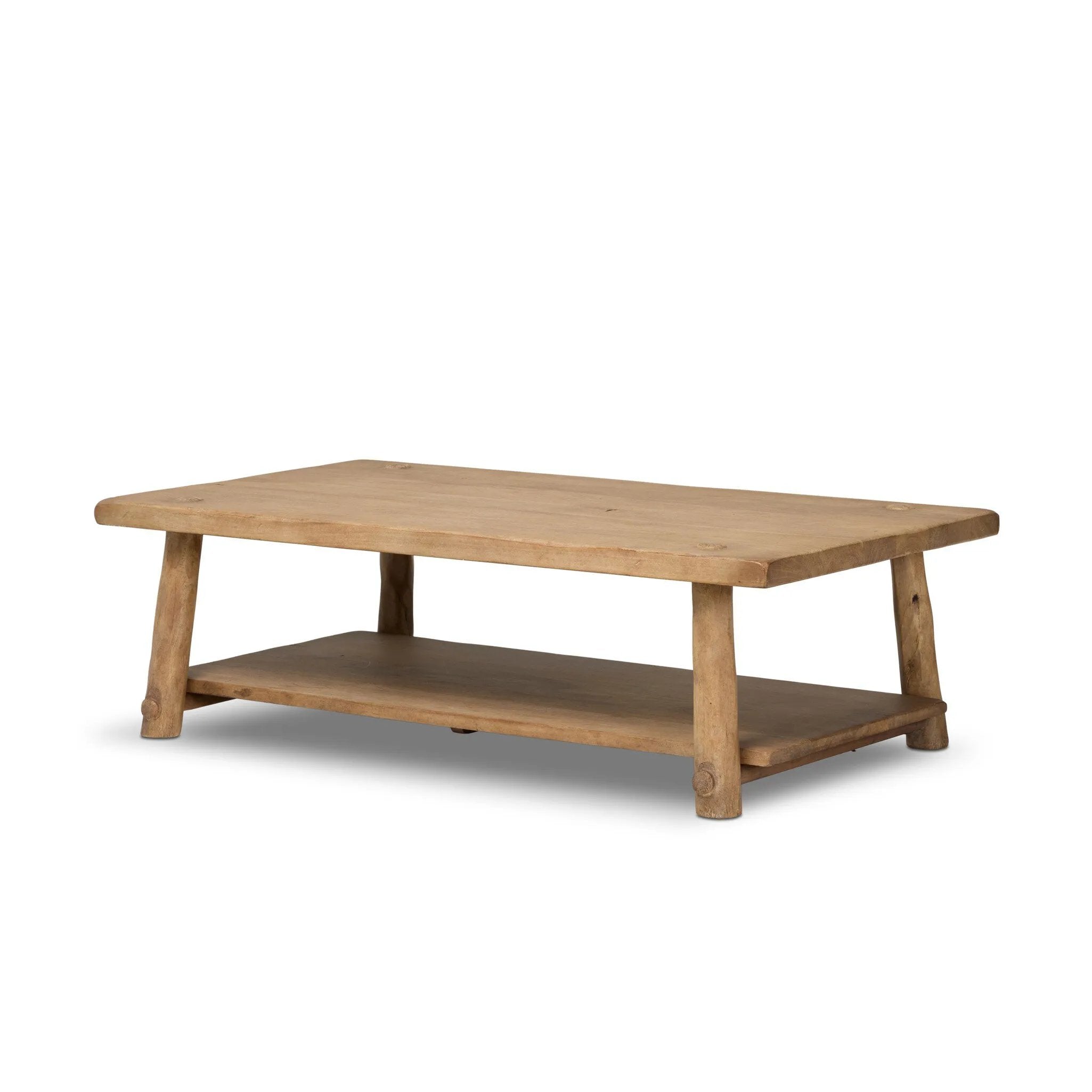 Bring an antiqued look to your living space with an Old World-inspired coffee table crafted from light, mixed reclaimed woods. Splayed legs and pull-through joinery details play up the table's warm, traditional look.As enthusiasts of natural style at Amethyst, we love the nature inspired Hasia Coffee Table - Light Mixed Reclaimed. Amethyst Home provides interior design, new home construction design consulting, vintage area rugs, and lighting in the Washington metro area.