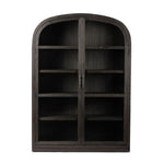With rounded sides inspired by Eighties design, almond-finished oak brings depth into any room in your home. Spacious shelves create endless storage and display options for favorite books and keepsakes, all visible through clear tempered glass Amethyst Home provides interior design, new home construction design consulting, vintage area rugs, and lighting in the Charlotte metro area.