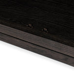 With rounded sides inspired by Eighties design, almond-finished oak brings depth into any room in your home. Spacious shelves create endless storage and display options for favorite books and keepsakes, all visible through clear tempered glass Amethyst Home provides interior design, new home construction design consulting, vintage area rugs, and lighting in the Nashville metro area.