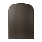 With rounded sides inspired by Eighties design, almond-finished oak brings depth into any room in your home. Spacious shelves create endless storage and display options for favorite books and keepsakes, all visible through clear tempered glass Amethyst Home provides interior design, new home construction design consulting, vintage area rugs, and lighting in the Seattle metro area.
