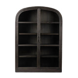 With rounded sides inspired by Eighties design, almond-finished oak brings depth into any room in your home. Spacious shelves create endless storage and display options for favorite books and keepsakes, all visible through clear tempered glass Amethyst Home provides interior design, new home construction design consulting, vintage area rugs, and lighting in the Washington metro area.