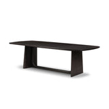 A timeless piece further elevated by its unique finish. Tark finish stops short of fully penetratung the wood, resulting in a beautiful, subtly plum-colored hue.As lovers of luxe materials at Amethyst, we love the optimistic inspired Hera Dining Table - Dark Tamo Ash. Amethyst Home provides interior design, new home construction design consulting, vintage area rugs, and lighting in the Washington metro area.