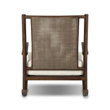 Bring the antique look to the outdoors with this vintage-style outdoor rocking chair. Paired back details let the FSC®-certified teak frame, crosshatch cane panel back and sink-in cushioned seat tell a story of comfort and character. Cover or store inside during inclement weather and when not in use. Amethyst Home provides interior design, new home construction design consulting, vintage area rugs, and lighting in the Calabasas metro area.