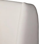 Angled wings anchor the sides of this reimagined shelter bed, grounding an upholstered bed frame. Off-white Crypton® performance fabric covers all-around cushioning. Crypton® performance fabric is specially engineered for protection against stains, moisture and odor Amethyst Home provides interior design, new home construction design consulting, vintage area rugs, and lighting in the Washington metro area.