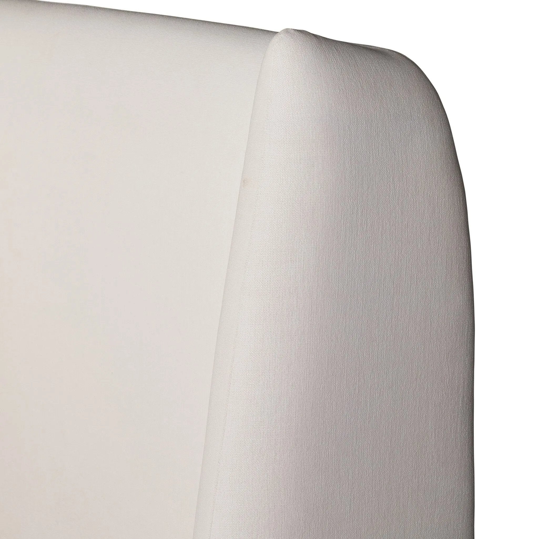 Angled wings anchor the sides of this reimagined shelter bed, grounding an upholstered bed frame. Off-white Crypton® performance fabric covers all-around cushioning. Crypton® performance fabric is specially engineered for protection against stains, moisture and odor Amethyst Home provides interior design, new home construction design consulting, vintage area rugs, and lighting in the Washington metro area.