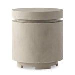 This outdoor propane tank enclosure pairs with fire tables for a clean, seamless look. Made from glass-reinforced concrete, each piece is naturally finished with subtle tones of grey and cream. It can act as an end table with its lid on, and has cutouts at the base for hose attachments. Amethyst Home provides interior design, new home construction design consulting, vintage area rugs, and lighting in the Winter Garden metro area.