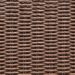 A light, airy take on the traditional bistro shape. This outdoor dining chair features exaggerated splayed legs and a curved X-shaped stretcher, with a handle detail cut out of the woven seat back. Finished with a seat cushion. Cover or store indoors during inclement weather and when not in use. Amethyst Home provides interior design, new home construction design consulting, vintage area rugs, and lighting in the San Diego metro area.
