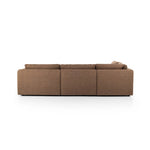 Featuring Ingel Antwerp Cafe 4-Piece Sectional W/ Ottoman by Four Hands at Amethyst Home. Inflated, pillow-inspired cushioning all around brings cozy comfort to the room. High-performance linen offers the best of both worlds on this plush and welcoming sectional.  Inflated arms, feather-fiber blend cushioning, a soft, durable linen fabric and the coordinat. Amethyst Home provides interior design, new home construction design consulting, vintage area rugs, and lighting in the Alpharetta metro area.