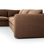 Featuring Ingel Antwerp Cafe 4-Piece Sectional W/ Ottoman by Four Hands at Amethyst Home. Inflated, pillow-inspired cushioning all around brings cozy comfort to the room. High-performance linen offers the best of both worlds on this plush and welcoming sectional.  Inflated arms, feather-fiber blend cushioning, a soft, durable linen fabric and the coordinati. Amethyst Home provides interior design, new home construction design consulting, vintage area rugs, and lighting in the Charlotte metro area.