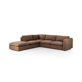 Featuring Ingel Antwerp Cafe 4-Piece Sectional W/ Ottoman by Four Hands at Amethyst Home. Inflated, pillow-inspired cushioning all around brings cozy comfort to the room. High-performance linen offers the best of both worlds on this plush and welcoming sectional.  Inflated arms, feather-fiber blend cushioning, a soft, durable linen fabric and the coordinatin. Amethyst Home provides interior design, new home construction design consulting, vintage area rugs, and lighting in the Portland metro area.