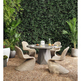 Grey-finished concrete and round shaping make for a naturally sleek planter, indoors or out. Cover or store inside during inclement weather and when not in use Amethyst Home provides interior design, new home construction design consulting, vintage area rugs, and lighting in the Park City metro area.