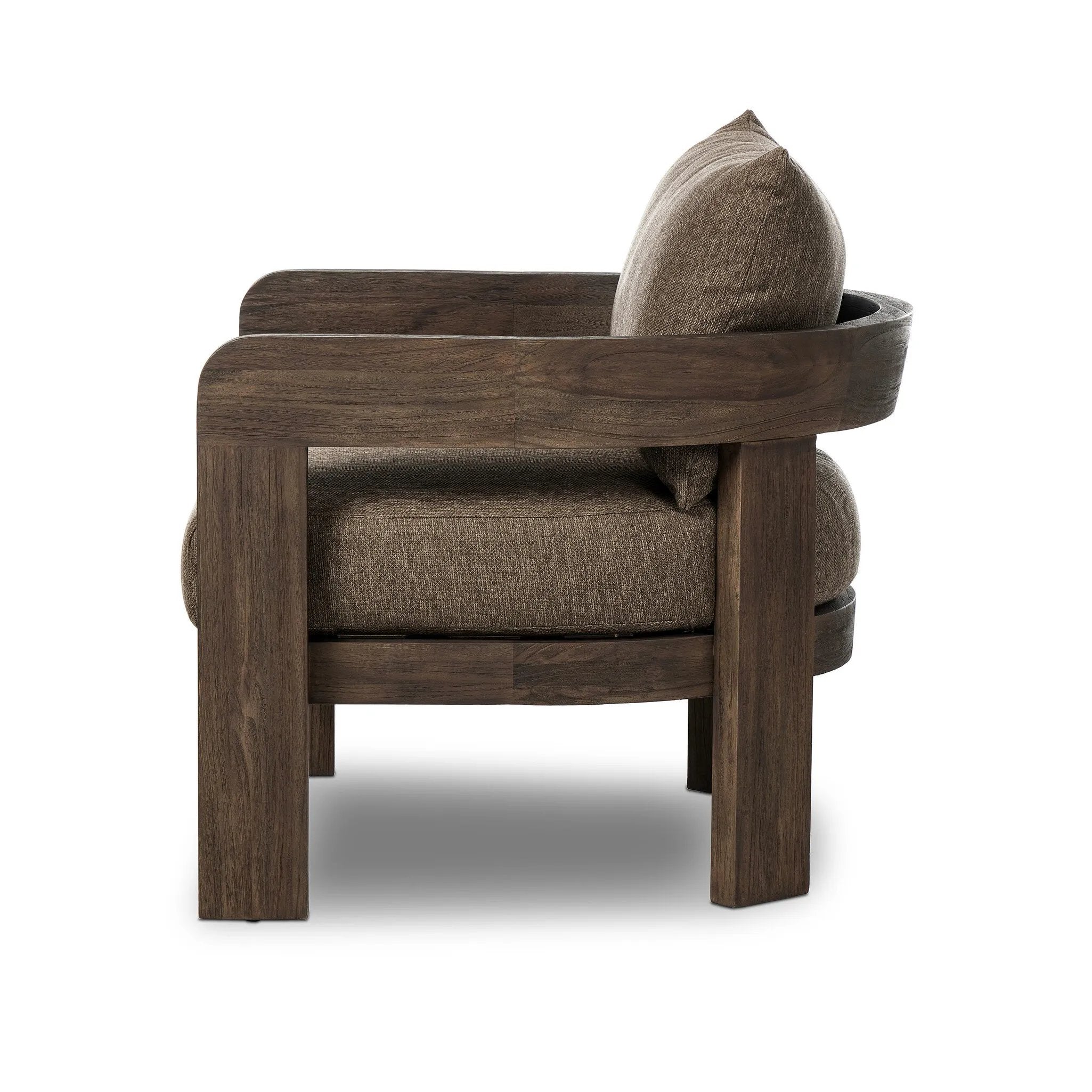 Featuring Jackson Ellor Brown Outdoor Chair by Four Hands at Amethyst Home. Introducing the Jackson Ellor Brown Outdoor Chair - the perfect addition to any outdoor space. Made for durability and comfort, this chair is designed for outdoor use. With a sleek and modern design, it will enhance any outdoor setting.
Overall Dimensions: 33.0" L x 35.0 " W x 33.0. Amethyst Home provides interior design, new home construction design consulting, vintage area rugs, and lighting in the Des Moines metro area.