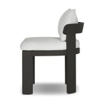 Crisp upholstery and metal framing form a simple barrel back outdoor dining chair, complemented by softened edges and a fluid shape for a classic look. Cover or store inside during inclement weather and when not in use. Amethyst Home provides interior design, new home construction design consulting, vintage area rugs, and lighting in the Alpharetta metro area.