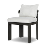 Crisp upholstery and metal framing form a simple barrel back outdoor dining chair, complemented by softened edges and a fluid shape for a classic look. Cover or store inside during inclement weather and when not in use. Amethyst Home provides interior design, new home construction design consulting, vintage area rugs, and lighting in the Tampa metro area.