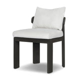 Crisp upholstery and metal framing form a simple barrel back outdoor dining chair, complemented by softened edges and a fluid shape for a classic look. Cover or store inside during inclement weather and when not in use. Amethyst Home provides interior design, new home construction design consulting, vintage area rugs, and lighting in the Tampa metro area.