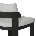 Crisp upholstery and metal framing form a simple barrel back outdoor dining chair, complemented by softened edges and a fluid shape for a classic look. Cover or store inside during inclement weather and when not in use. Amethyst Home provides interior design, new home construction design consulting, vintage area rugs, and lighting in the Washington metro area.