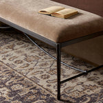 Channel Art Deco with a curved stretcher base of bronzed hammered iron and a velvety seat in a versatile earth tone. Style in the bedroom or entryway to create an extra surface, or in your living space for bonus seating Amethyst Home provides interior design, new home construction design consulting, vintage area rugs, and lighting in the Omaha metro area.
