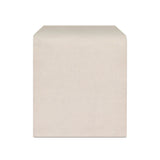 A thick layer of beige painted linen cascades this desk's soft waterfall shape in an eye-catching combination of texture. Crafted atop a mahogany and oak veneer base with rounded corners, this hardworking piece elevates the home-office workspace Amethyst Home provides interior design, new home construction design consulting, vintage area rugs, and lighting in the Houston metro area.
